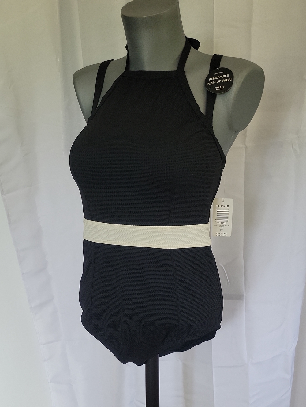 Torrid Swimsuit NWT Black & White Torrid Sizing 00 = M/L